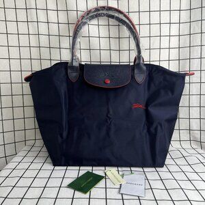 NWT Longchamp Shoulder Nylon Bag Tote Navy Blue